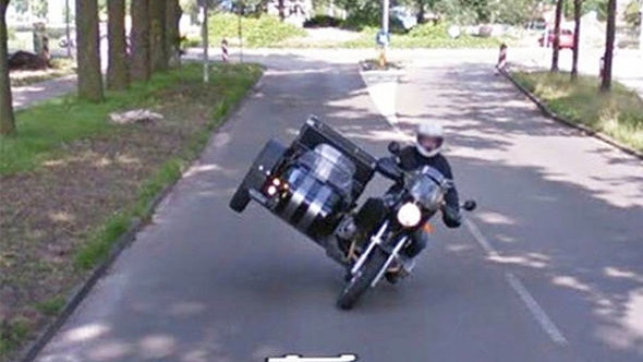 Google Maps Street View sidecar stunt